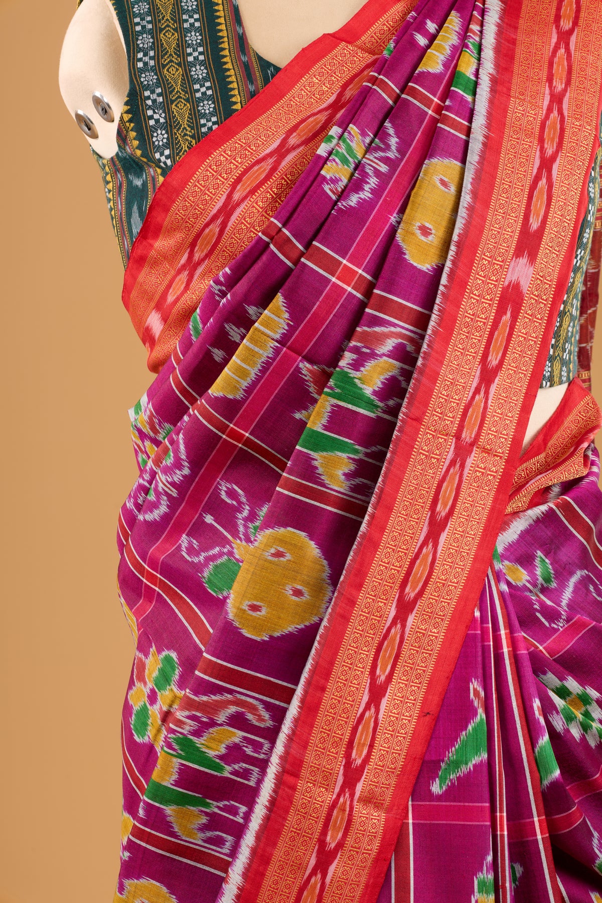 Nabakothi Khandua Pure Silk Saree: Purple