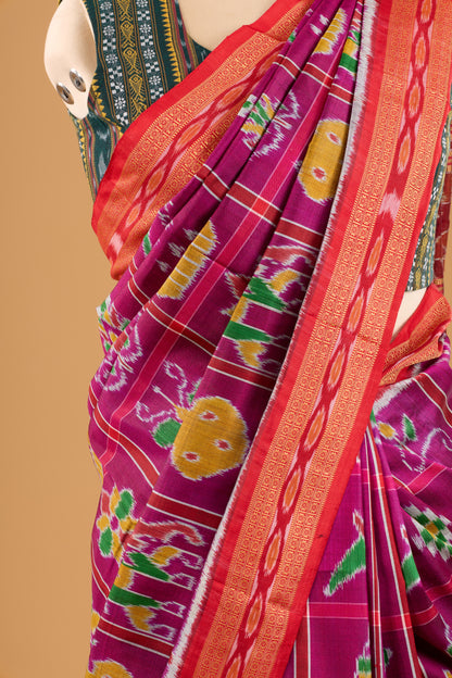 Nabakothi Khandua Pure Silk Saree: Purple