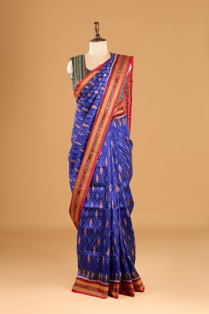 Exclusive Odisha Ikkat Khandua Silk Saree - Deep Blue