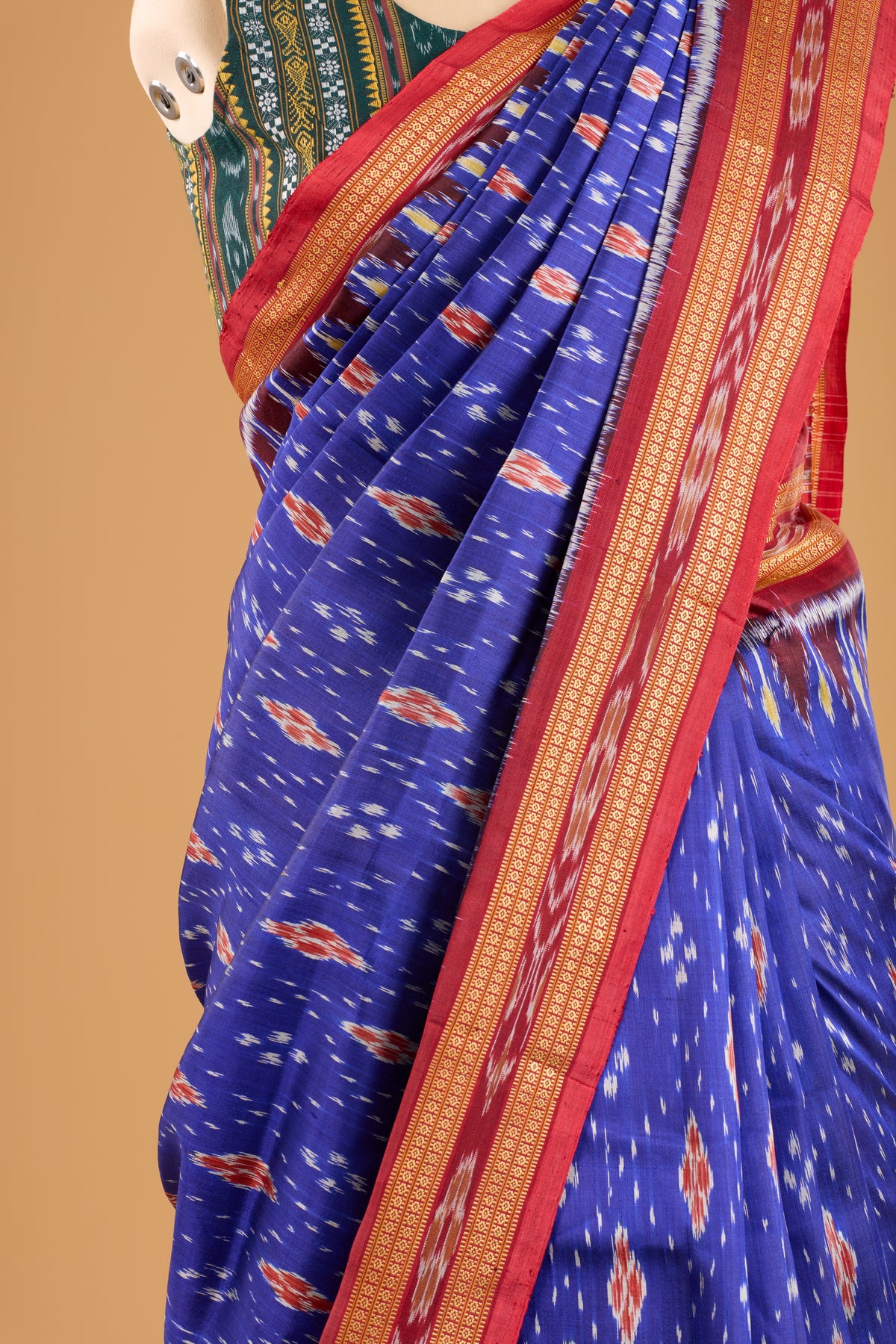 Exclusive Odisha Ikkat Khandua Silk Saree - Deep Blue