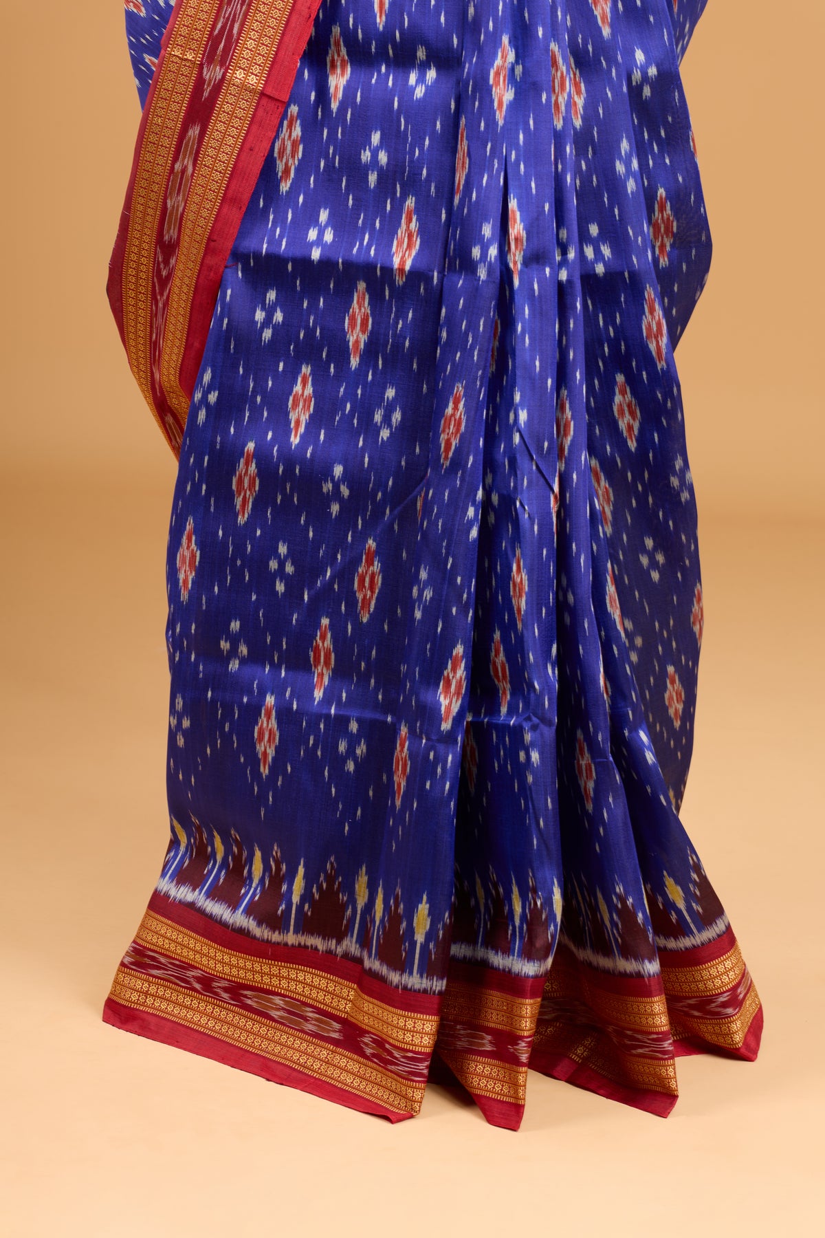 Exclusive Odisha Ikkat Khandua Silk Saree - Deep Blue