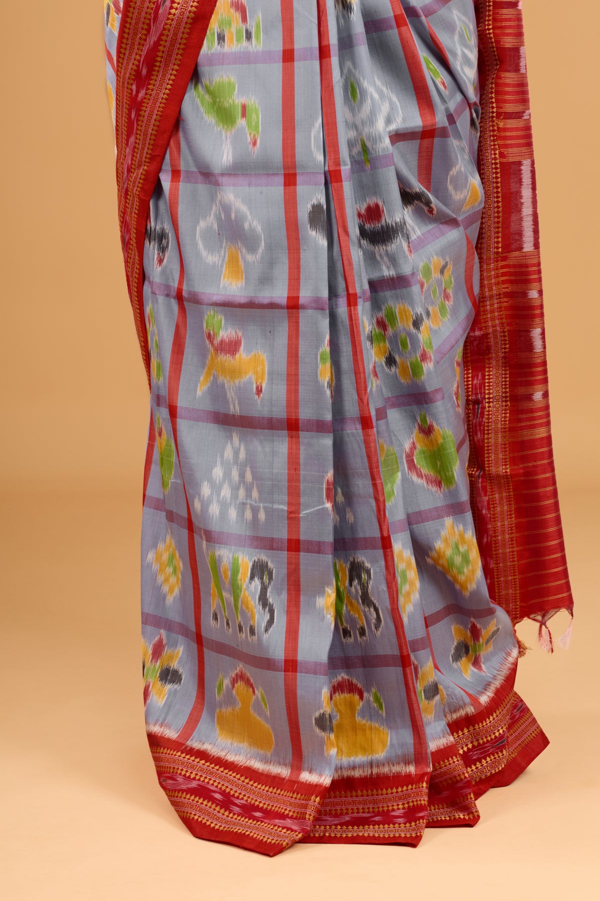 Nabakothi Khandua Silk Saree: Periwinkle Blue
