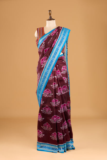 Exclusive Odisha Ikkat Khandua Silk Saree - Burgundy