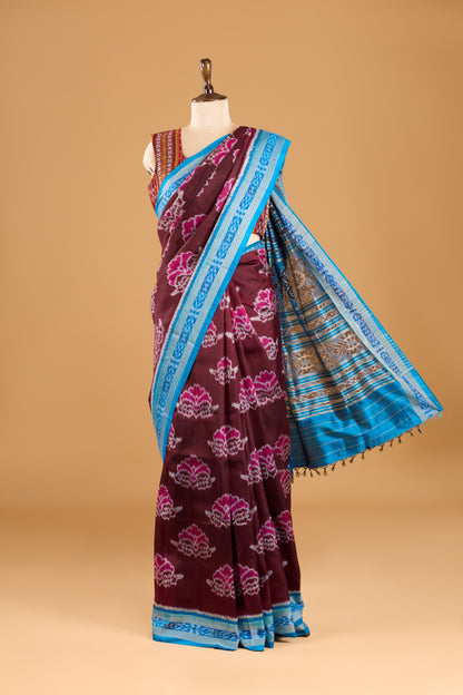 Exclusive Odisha Ikkat Khandua Silk Saree - Burgundy