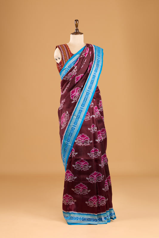 Exclusive Odisha Ikkat Khandua Silk Saree - Burgundy