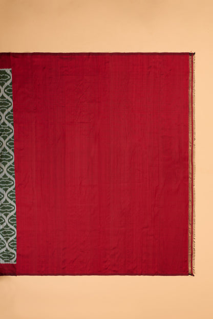 Exclusive Odisha Ikkat Khandua Silk Saree - Olive