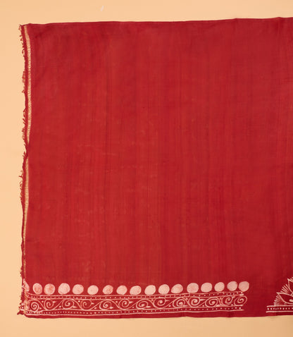 Murshidabad Pure Silk Saree With Hand Batik Print