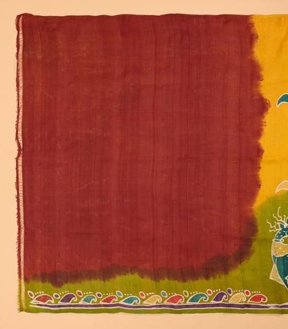 Murshidabad Pure Silk Saree With Hand Batik Print