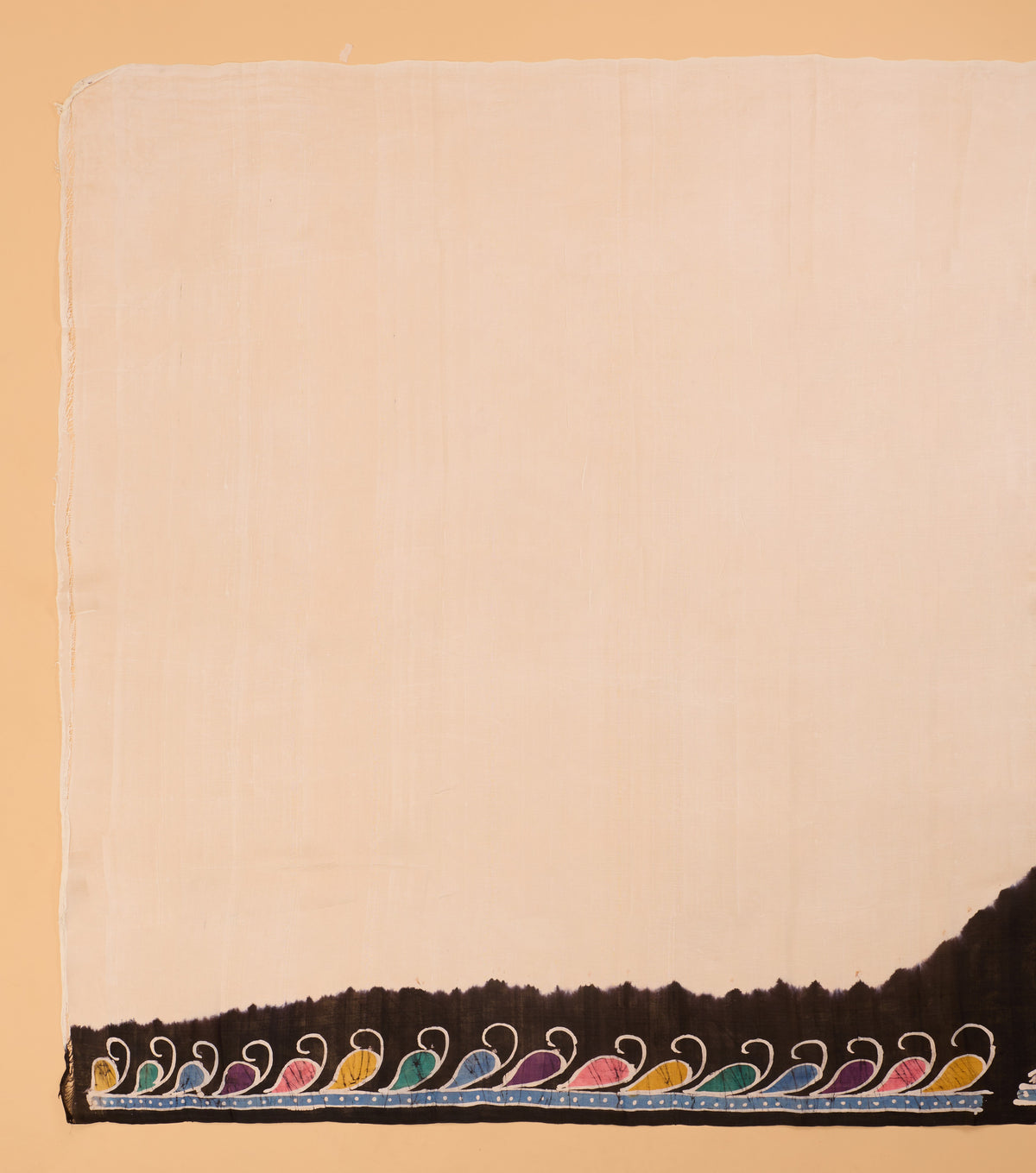 Murshidabad Pure Silk Saree With Hand Batik Print