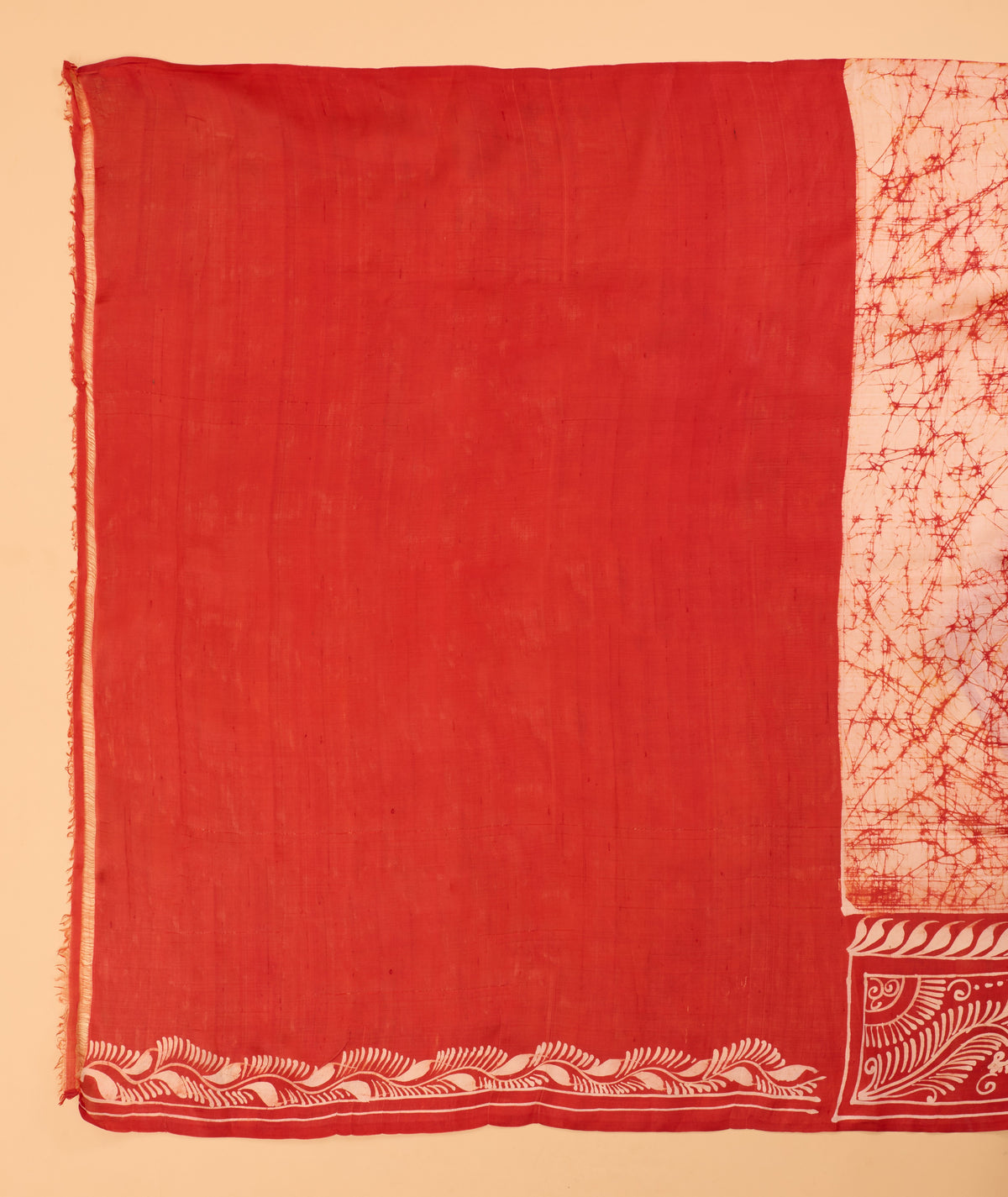 Murshidabad Pure Silk Saree With Hand Batik Print
