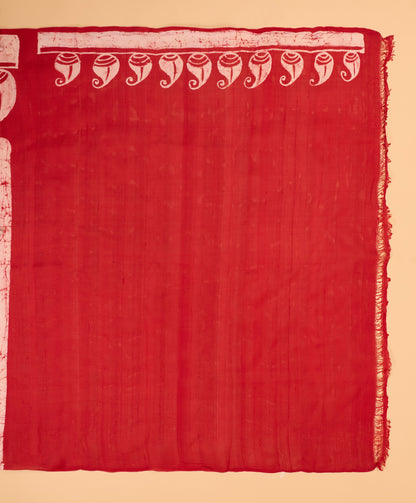 Murshidabad Pure Silk Saree With Hand Batik Print