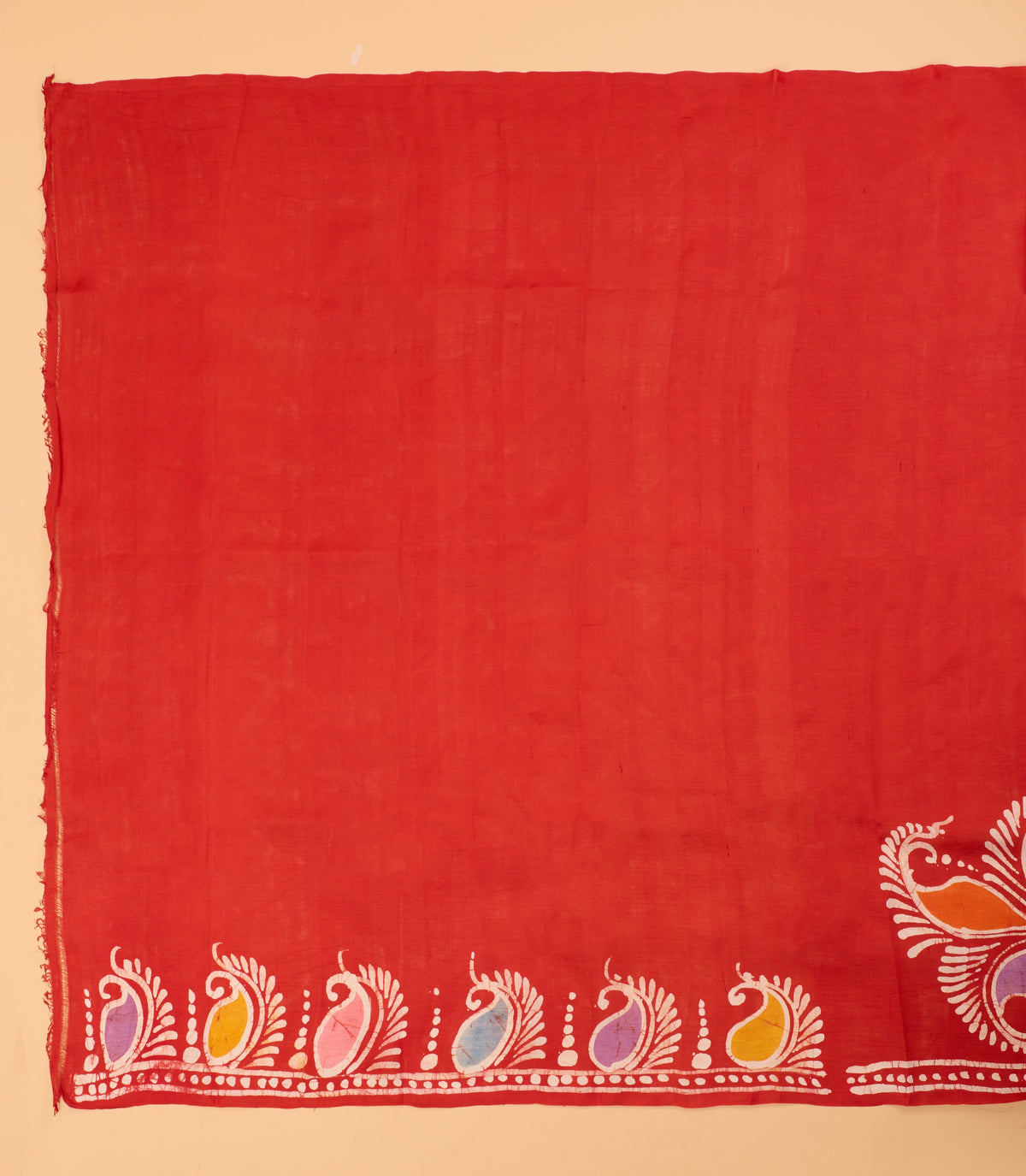 Murshidabad Pure Silk Saree With Hand Batik Print