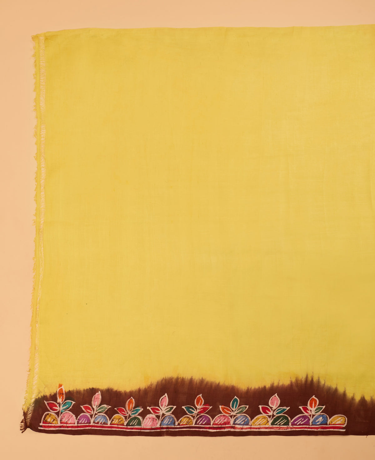 Murshidabad Pure Silk Saree With Hand Batik Print
