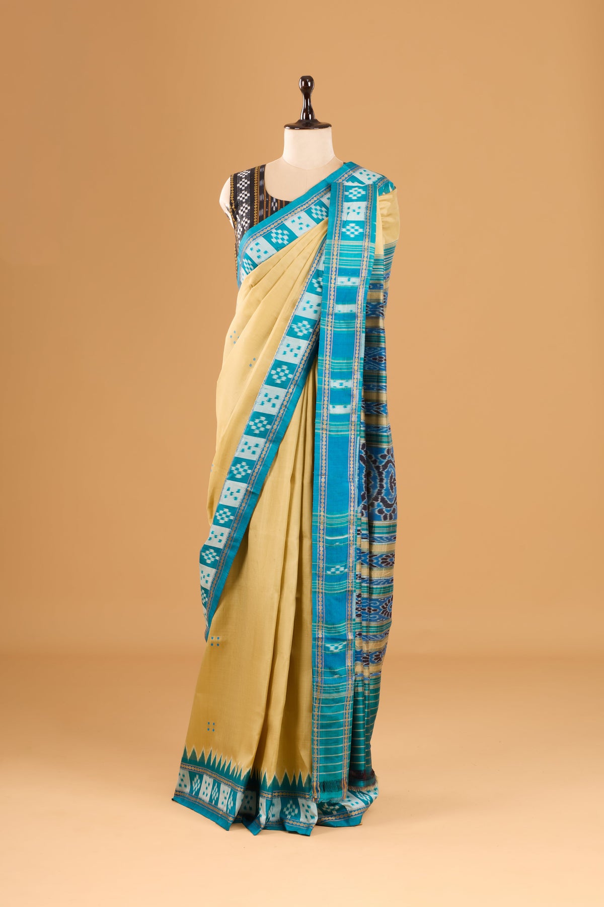 Exclusive Odisha Ikkat Nuapatna Silk Saree  - Beige