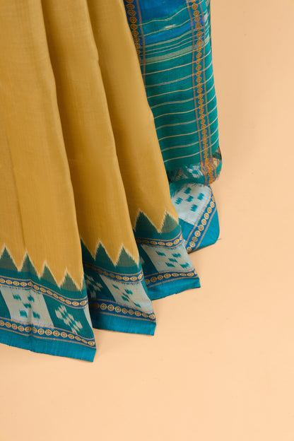 Exclusive Odisha Ikkat Nuapatna Silk Saree  - Beige