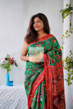 Load image into Gallery viewer, Nabakothi Khandua Silk Saree: Green Saree
