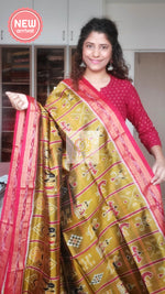 Load image into Gallery viewer, Nabakothi Khandua Silk Saree: Henna Gold Saree
