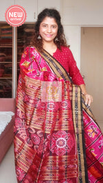 Load image into Gallery viewer, Nabakothi Khandua Silk Saree: Pink Saree
