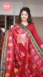 Load image into Gallery viewer, Nabakothi Khandua Silk Saree: Red Saree
