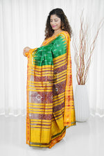 Load image into Gallery viewer, Odisha Ikkat Khandua Silk Saree - Mayura Chandrika- Green
