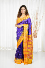 Load image into Gallery viewer, Odisha Ikkat Khandua Silk Saree - Mayura Chandrika- Royal Purple
