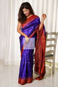 Odisha Ikkat Khandua Silk Saree - Mayura Chandrika- Royal Purple