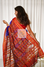 Load image into Gallery viewer, Odisha Ikkat Khandua Silk Saree - Mayura Chandrika- Royal Purple
