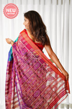 Load image into Gallery viewer, Odisha Ikkat Khandua Silk Saree - Mayura Chandrika- Shot Green
