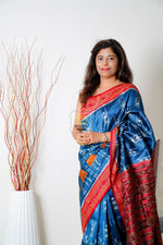 Load image into Gallery viewer, Odisha Ikkat Khandua Silk Saree- Teal 2 Saree
