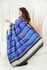 Load image into Gallery viewer, Odisha Ikkat Pure Silk Saree-Midnight Blue Saree
