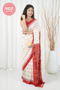 Odisha Ikkat Pure Silk Saree - Off White