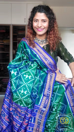 Load image into Gallery viewer, Odisha Ikkat Pure Silk Saree- Shot Green Saree
