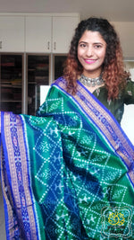 Load image into Gallery viewer, Odisha Ikkat Pure Silk Saree- Shot Green Saree
