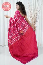 Load image into Gallery viewer, Pasapali Pallu Odisha Ikkat Khandua Silk Saree - Dual Tone Red
