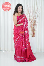 Load image into Gallery viewer, Pasapali Pallu Odisha Ikkat Khandua Silk Saree - Dual Tone Red
