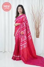 Load image into Gallery viewer, Pasapali Pallu Odisha Ikkat Khandua Silk Saree - Dual Tone Red
