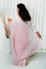 Load image into Gallery viewer, Kota Cotton Saree With Tepchi Chikankaari Work- Light Peachy Pink
