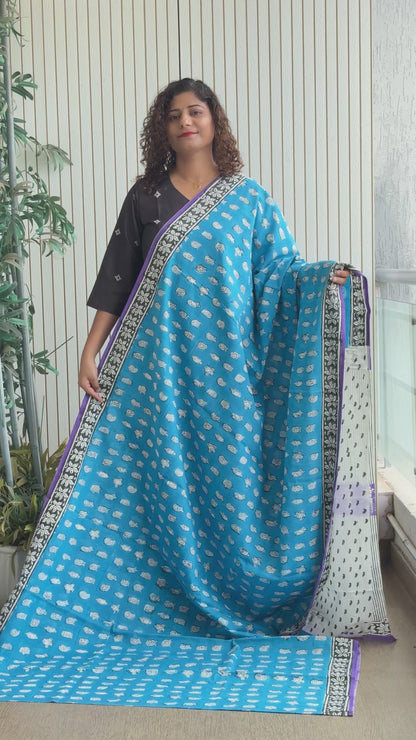 Hand Block Print Pure Cotton Saree