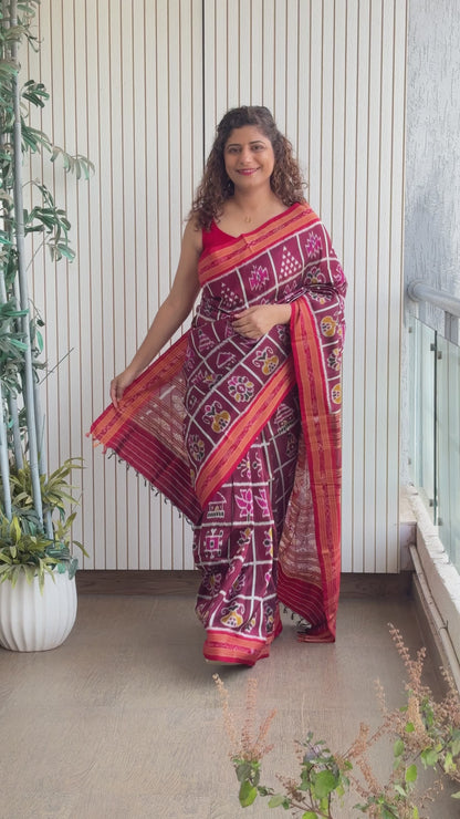 Exclusive Odisha Ikkat Nabakothi Pure Silk Saree