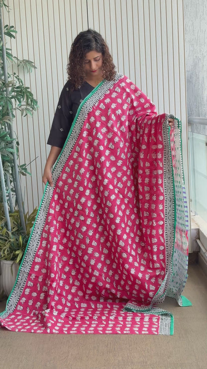 Hand Block Print Pure Cotton Saree