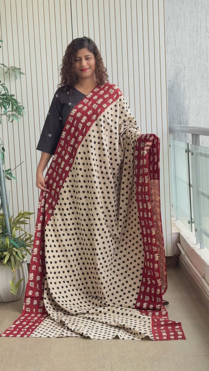 Hand Block Print Pure Cotton Saree