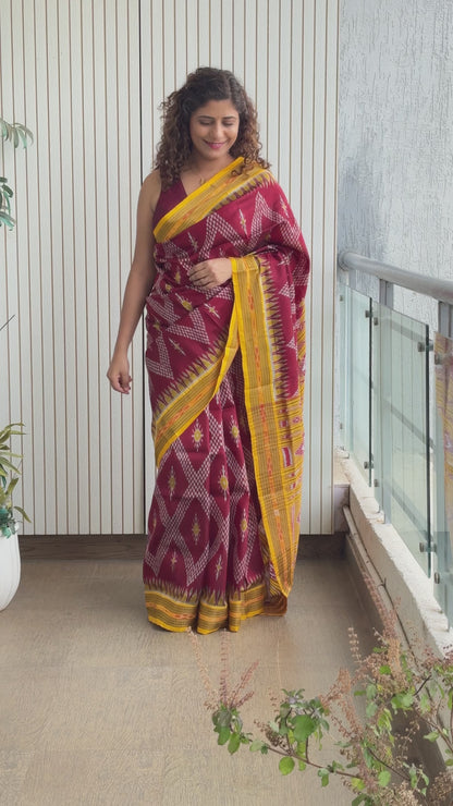 Exclusive Odisha Ikkat Nuapatna Silk Saree - Tarabali