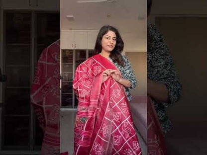 Exclusive Odisha Ikkat Nabakothi Pure Silk Saree- Red