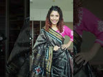 Load and play video in Gallery viewer, Odisha Ikkat Khandua Silk Saree - Mayura Chandrika-Dark Olive
