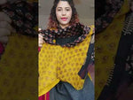 Load and play video in Gallery viewer, Black Patteda Anchu Cotton Saree With Ganga Jamuna Border- Yellow Red
