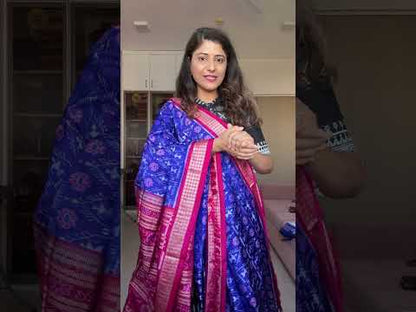 Exclusive Sambalpuri Pure Silk Saree - Royal Blue