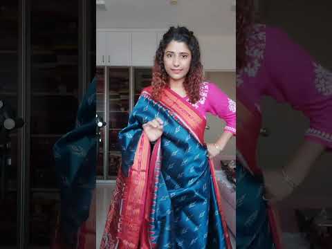 Odisha Ikkat Khandua Silk Saree - Mayura Chandrika- Teal