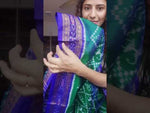 Load and play video in Gallery viewer, Odisha Ikkat Pure Silk Saree- Shot Green
