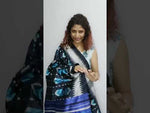 Load and play video in Gallery viewer, Odisha Ikkat Pure Silk Saree-Midnight Blue
