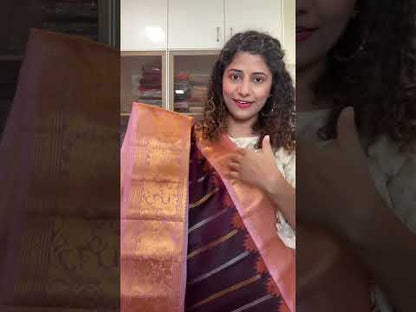 Handwoven Gadwal Pure Silk Saree - Deep Coffee Brown